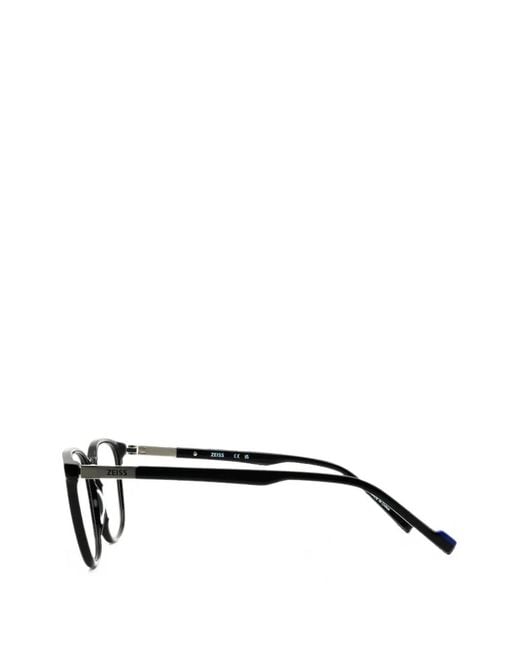 Zeiss Black Rectangle-Frame Glasses for men