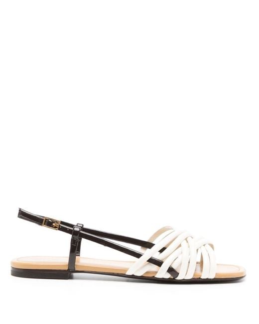 Tory Burch White Leather Slingback Sandals