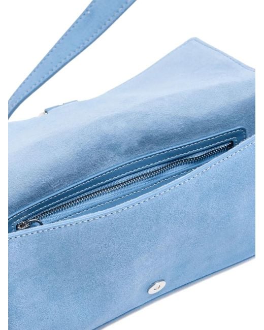 Staud Blue Harlow Schultertasche aus Wildleder