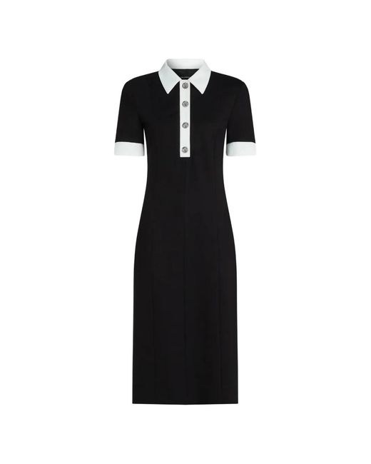 Karl Lagerfeld Black Contrast-Collar Dress