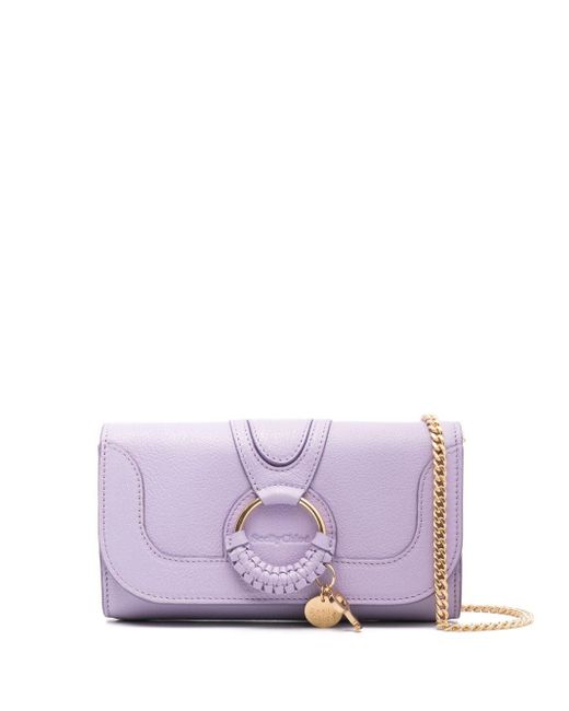 See By Chloé Purple Hana Leather Chain Wallet