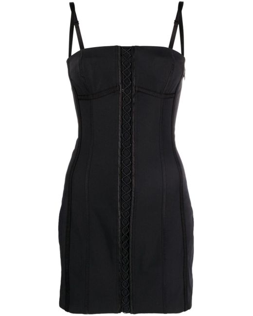 M I S B H V Mini-jurk Met Korset in het Black
