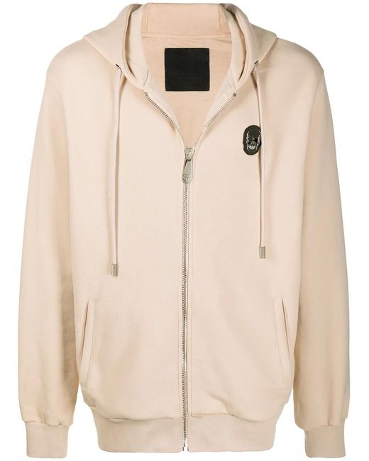 Philipp Plein Natural Skull Zipped Hoodie for men