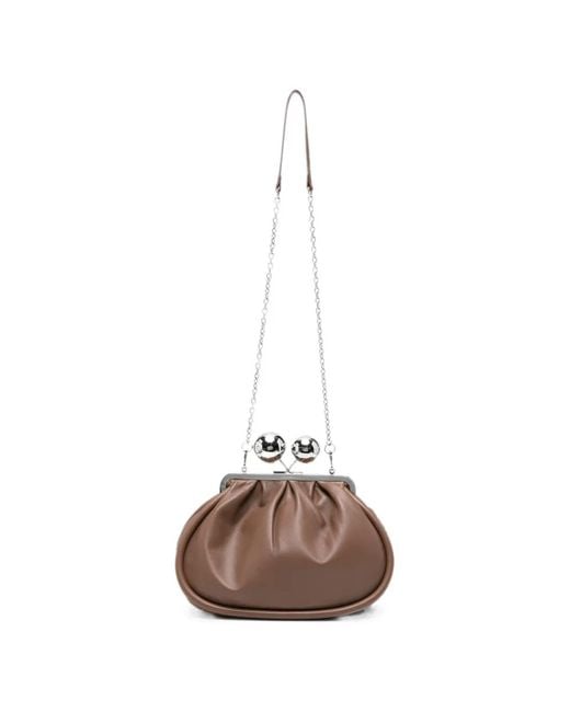 Weekend by Maxmara Natural Pasticcino Leather Shoulder Bag