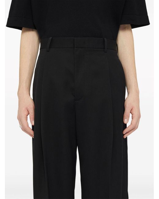 Jil Sander Black High-waisted Tailored Wool Trousers for men