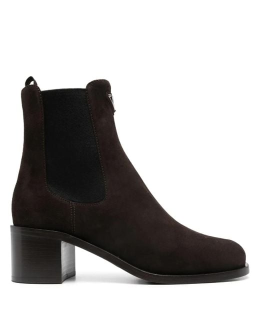 Prada Black 55Mm Suede Boots