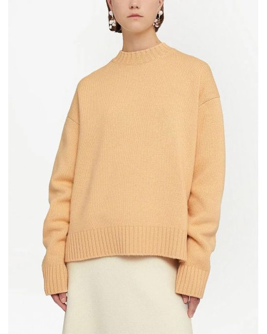 Jil Sander Natural Extra-Long Sleeve Sweater