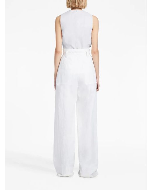 Proenza Schouler White Drawstring-Detail Faux-Leather Top
