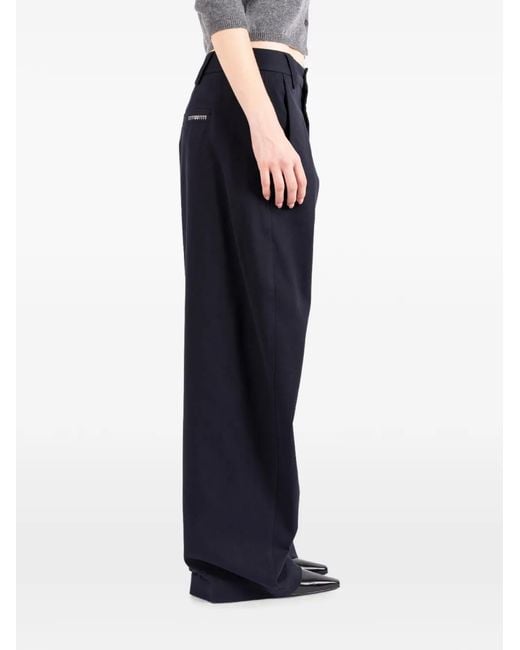 Societe Anonyme Blue Bloom Wide-Leg Trousers