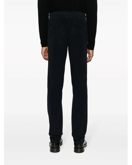 Incotex Blue Skinny Mid-Waist Chino Trousers for men