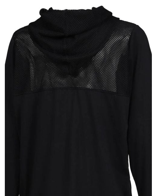 P.L.N. Black Mesh-Panelled Hoodie for men
