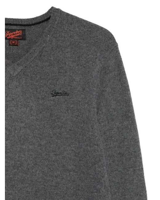 Superdry Gray V-Neck Sweater for men