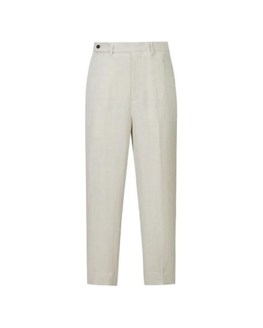 Shanghai Tang Gray Pantalon À Motif De Chevrons Et Broderie Dragon for men