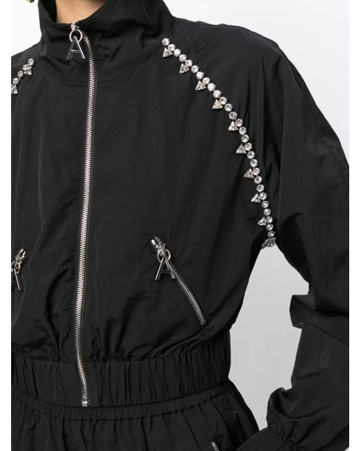 Area Black Crystal-embellished Zip-up Jacket