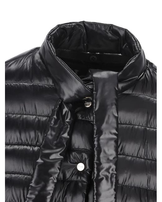 Herno Black Padded Neck-Tie Coat