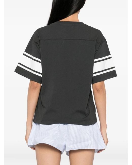 Sporty & Rich Black T-Shirt Mit Logo-Print