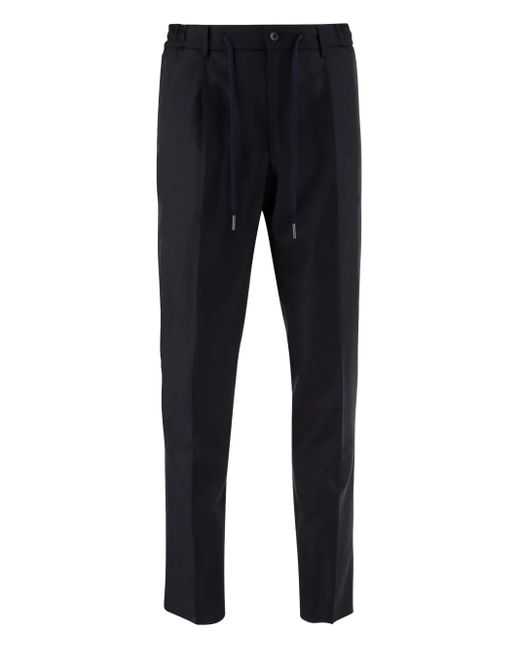 Tagliatore Blue Drawstring-Waist Trousers for men