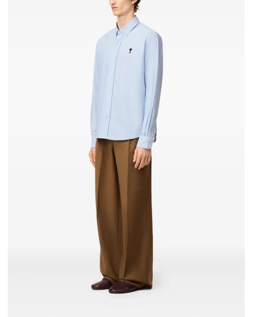 AMI Blue Ami De Coeur Shirt for men