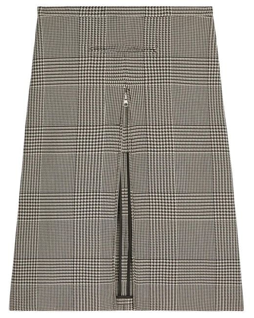 Courreges Gray Zipped Prince Of Wales Midi Skirt