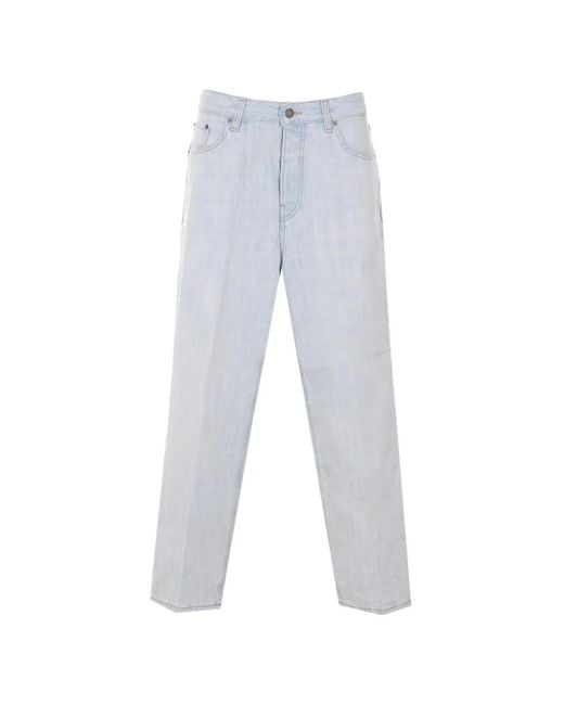 Haikure White Button Logo Jeans