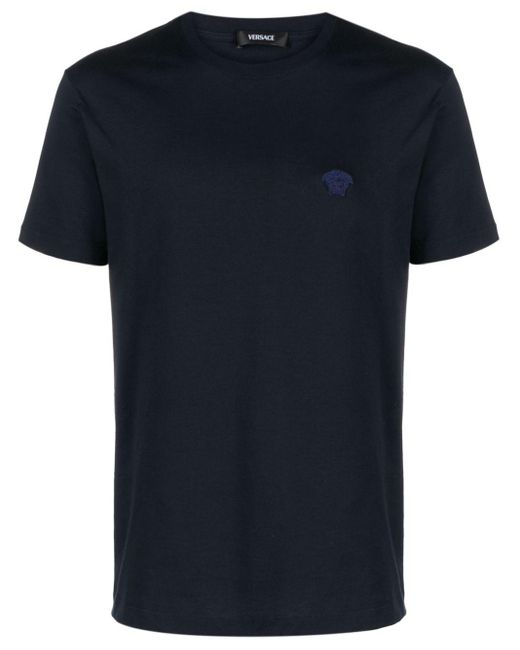 Versace T-Shirt mit Medusa-Stickerei in Black für Herren