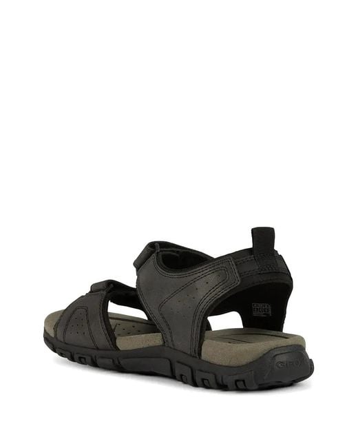 Geox Black Sandales Perforées À Attache Scratch for men