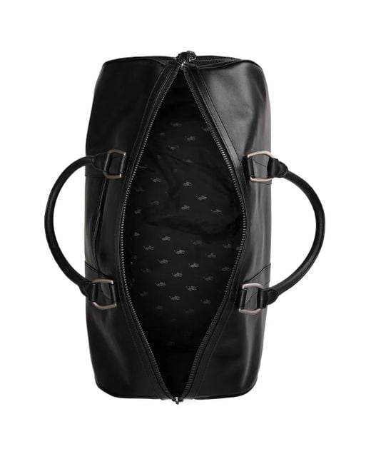 メンズ Polo Ralph Lauren レザー ダッフルバッグ Black