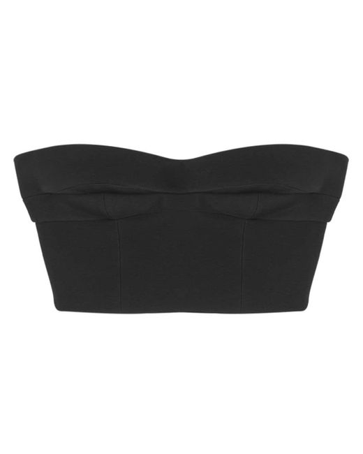 Versace Black Silk-blend Bandeau Cropped Top
