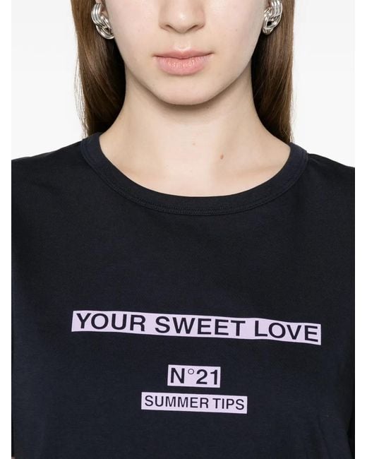 N°21 Blue Short-Sleeve T-Shirt