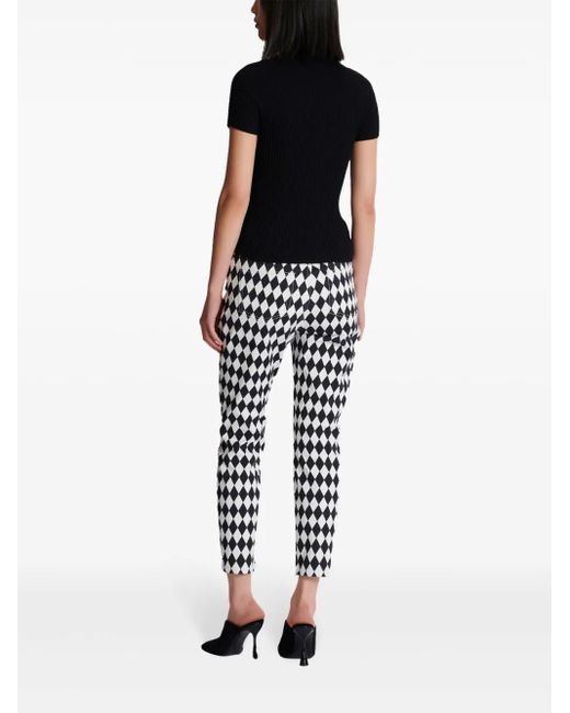 Balmain Black Logo-Plaque Ribbed Knit Top