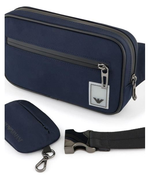 Emporio Armani Blue Travel Essentials Belt Bag for men