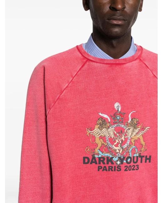 Maglione Con Stampa Grafica Crop di Liberal Youth Ministry in Pink da Uomo