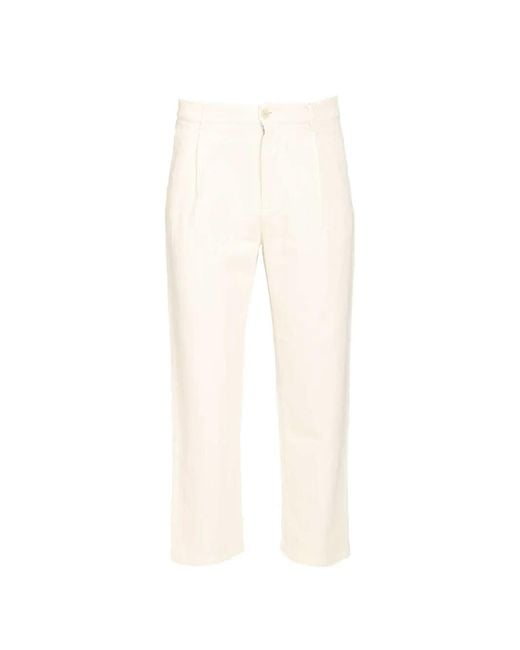 Barena White Pleated Trousers for men