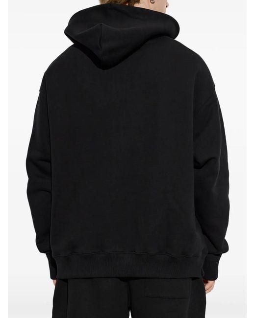 Off-White c/o Virgil Abloh Black Logo-Print Drawstring Hoodie for men