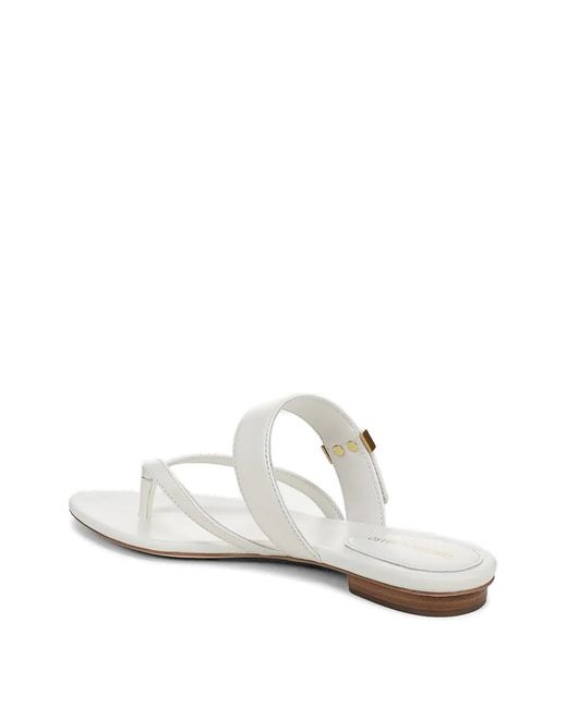 Veronica Beard White Salva Dash Flat Sandals