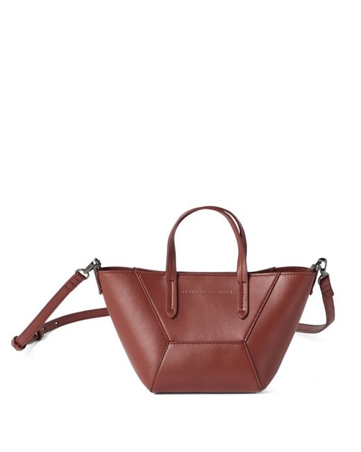 Brunello Cucinelli Pink Mini Bc Duo Monili-Detail Leather Tote Bag