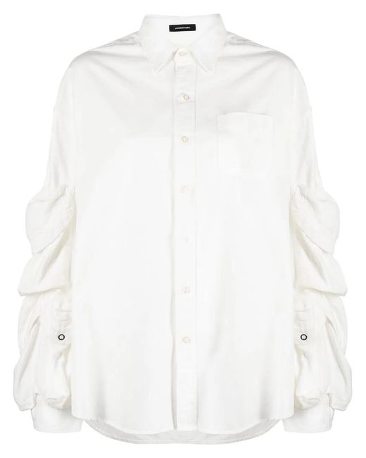 R13 White Cargo Pockets Shirt
