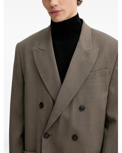 Filippa K Brown Double-Breasted Blazer for men