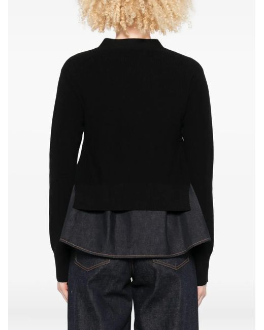 Sacai デニムパネル カーディガン Black
