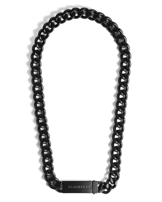 Collier En Chaîne À Plaque Logo DSquared² pour homme en coloris Black