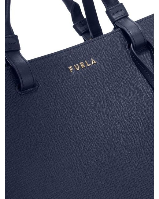 Furla Blue Large Deva Leather Tote Bag