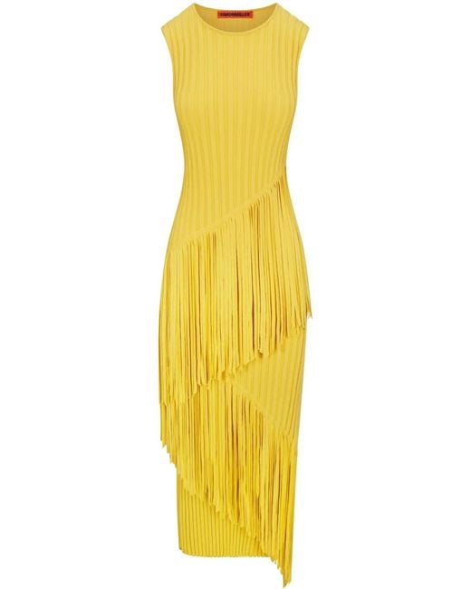 Simon Miller Yellow Spiral Midi Dress