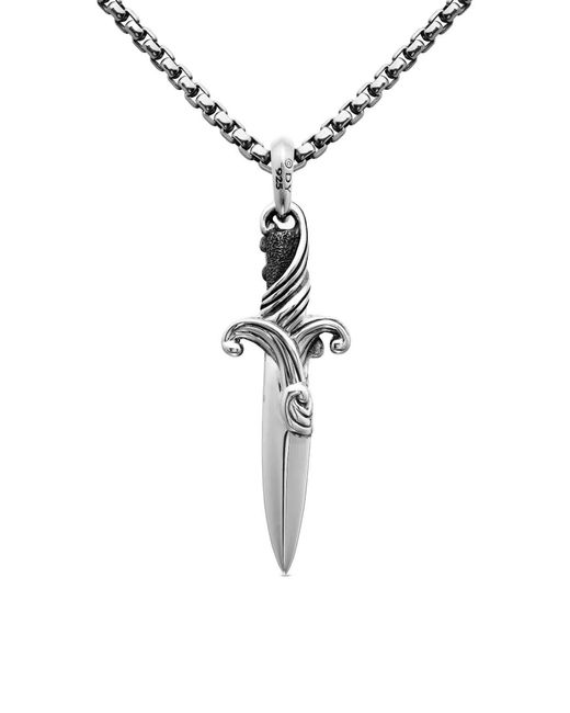 David Yurman Multicolor Sterling Waves Dagger Diamond Amulet (43.8Mm) for men