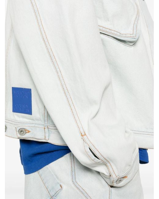 Marcelo Burlon White Denim Cargo Jacket for men