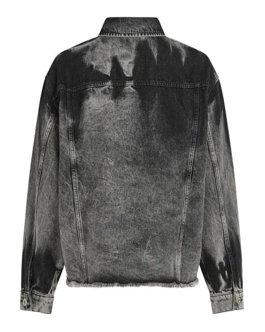 Veste En Jean À Effet Délavé Karl Lagerfeld en coloris Black