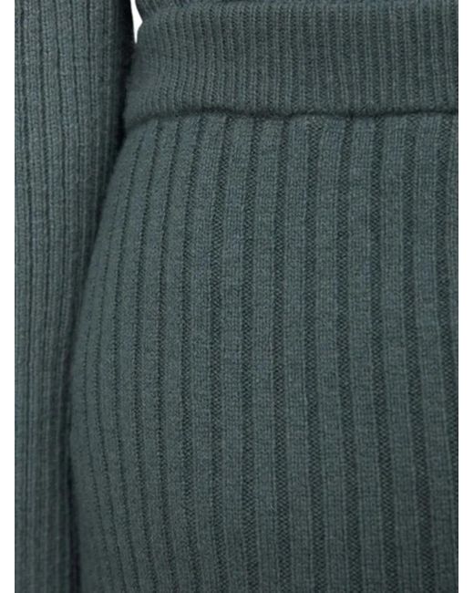 Marc O' Polo Green Ribbed-Knit Midi Skirt
