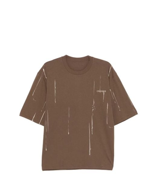 CROQUIS Brown Paint-Splatter T-Shirt for men