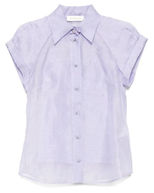 Zimmermann Purple Crush Fitted Blouse