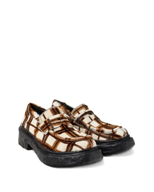 CAMPERLAB Brown Vamonos Checked-Pattern Loafers