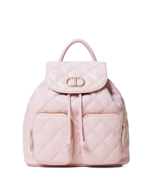 Zaino Con Placca Logo di Twinset in Pink